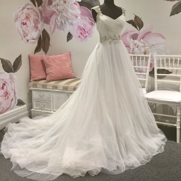 BLUE BRIDE WEDDING GOWN! - Picture 1 of 8